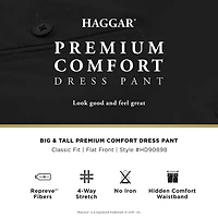 Haggar JMH Mens Classic Fit Big and Tall Dress Flat Front Pant