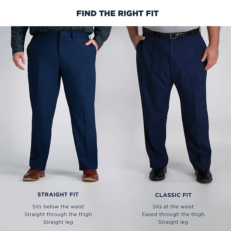 Haggar JMH Mens Classic Fit Big and Tall Dress Flat Front Pant