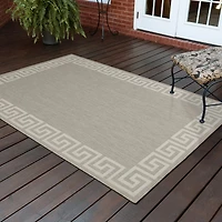 Covington Home Pamplona Greek Key Border Indoor Outdoor Rectangular Area Rug