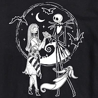 Mens Crew Neck Short Sleeve Regular Fit Nightmare Before Christmas Big and Tall Graphic T-Shirt