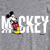Mens Crew Neck Short Sleeve Regular Fit Mickey Mouse Big and Tall Graphic T-Shirt