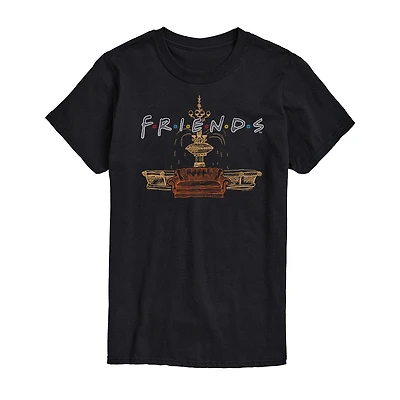Mens Crew Neck Short Sleeve Regular Fit Friends Big and Tall Graphic T-Shirt