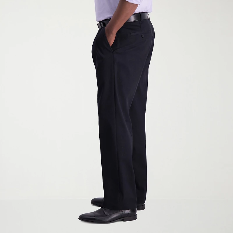 Haggar Iron Free Premium Khaki Mens Classic Fit Pleated Pant