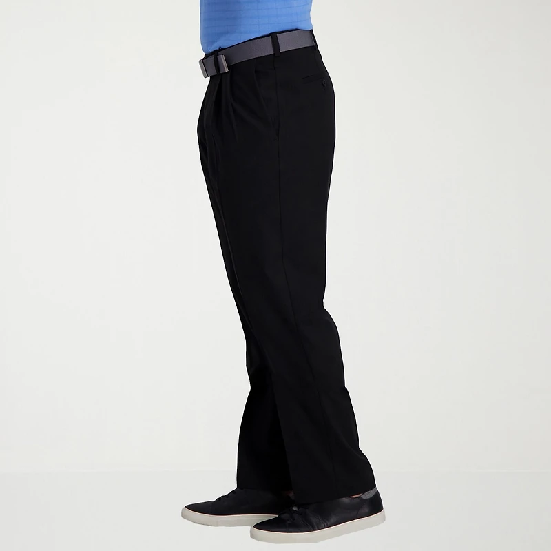 Haggar Cool Right Performance Flex Mens Classic Fit Pleated Pant