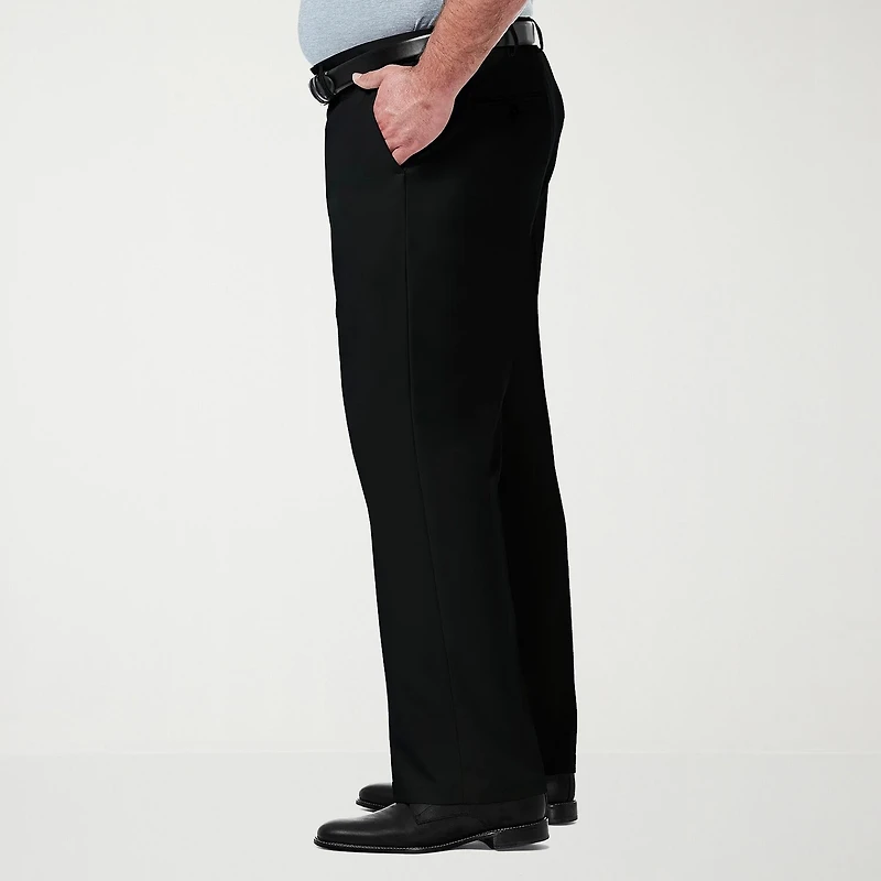 Haggar Premium Comfort Expandable Waist Mens Classic Fit Big and Tall Dress Flat Front Pant