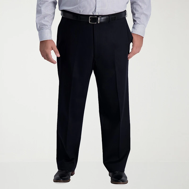 Haggar Iron Free Premium Khaki Mens Classic Fit Big and Tall Flat Front Pant