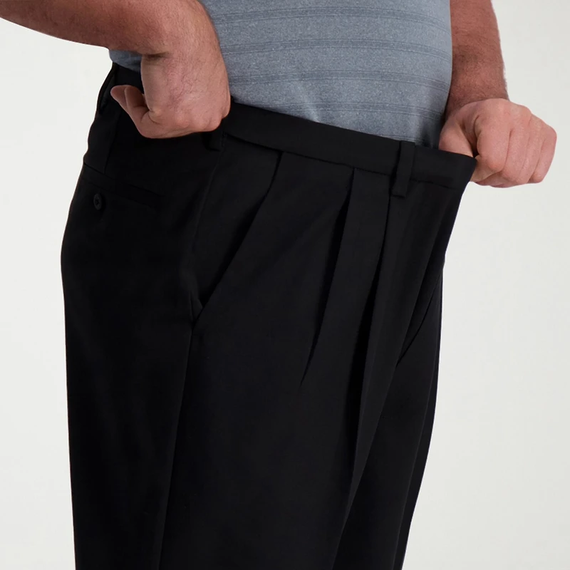 Haggar Cool Right Performance Flex Mens Classic Fit Big and Tall Pleated Pant