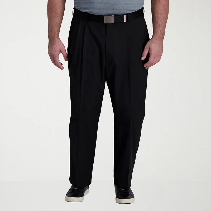 Haggar Cool Right Performance Flex Mens Classic Fit Big and Tall Pleated Pant