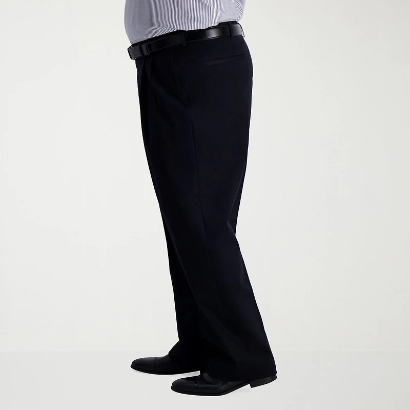 Haggar Iron Free Premium Khaki Mens Classic Fit Big and Tall Pleated Pant