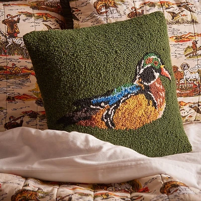 Makers Collective Camp Wandawega Wood Duck Hook Square Throw Pillow
