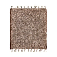 JUNK GYPSY Leopard Woven Blanket With Fringe Throw