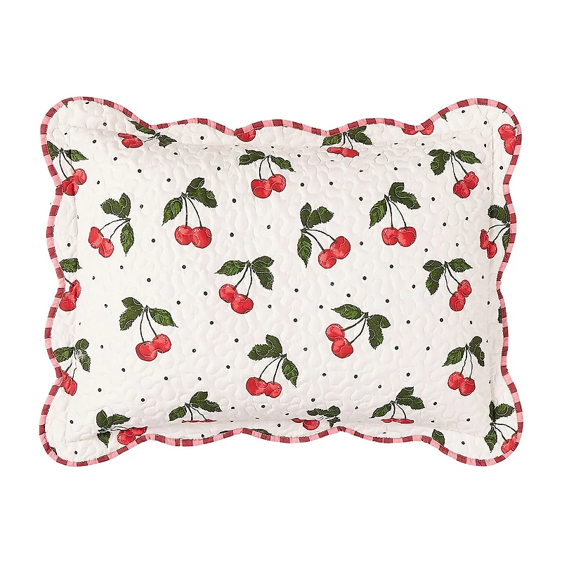Modern Heirloom Cherry Scalloped Reversible Quilt Set