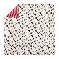 Modern Heirloom Cherry Scalloped Reversible Quilt Set