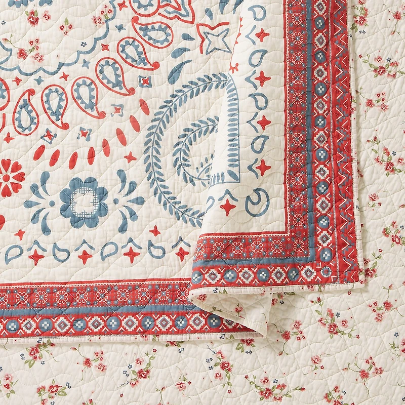 JUNK GYPSY Boho Americana Cotton Reversible Quilt Set
