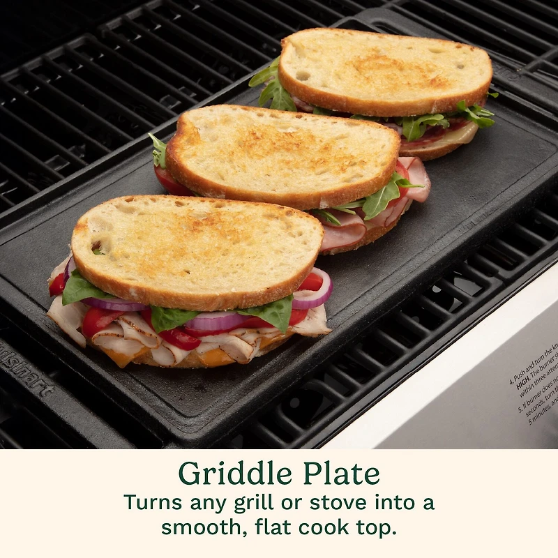 Cuisinart Outdoors Reversible Cast Iron Plate Grill Pans
