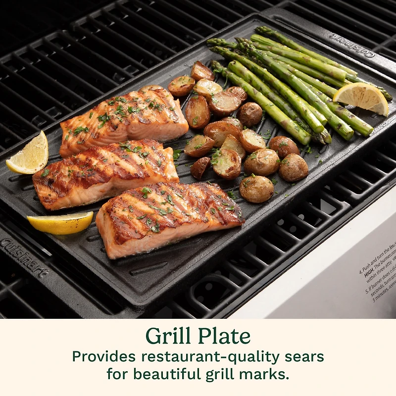 Cuisinart Outdoors Reversible Cast Iron Plate Grill Pans