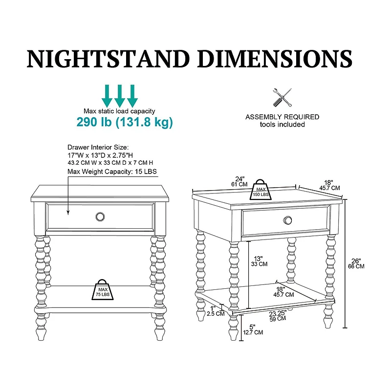 Madison Park Signature Beckett Bedroom Collection 1-Drawer Nightstand
