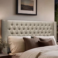 Madison Park Baldwin Queen Upholstered Tufted  Headboard
