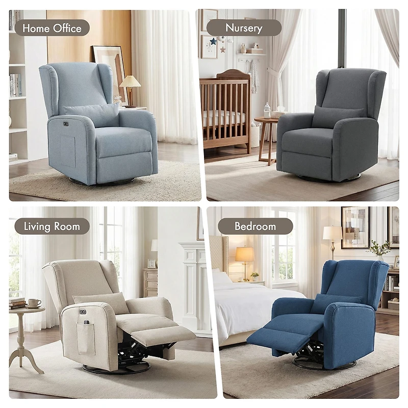 Madison Park Curved Slope-Arm Recliner