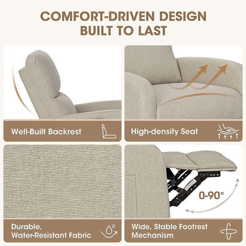 INK+IVY Curved Slope-Arm Recliner