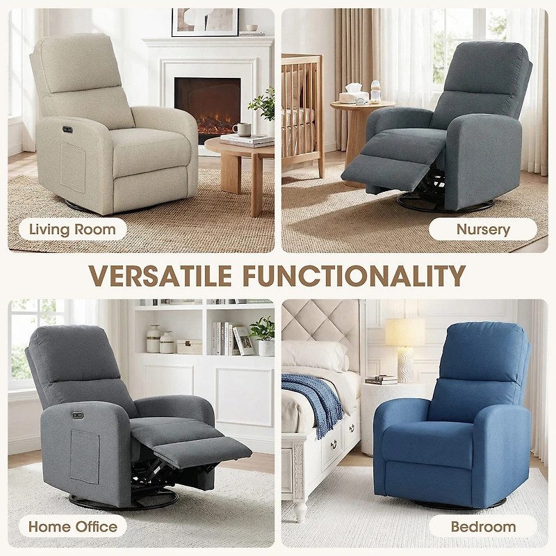 INK+IVY Curved Slope-Arm Recliner