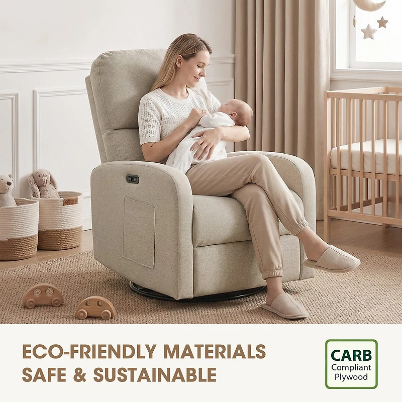 INK+IVY Curved Slope-Arm Recliner
