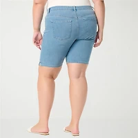Gloria Vanderbilt Amanda Womens 10" Plus Denim Short