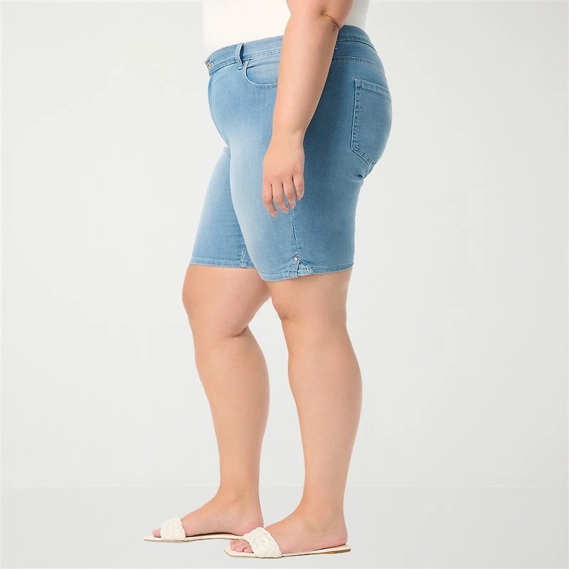 Gloria Vanderbilt Amanda Womens 10" Plus Denim Short