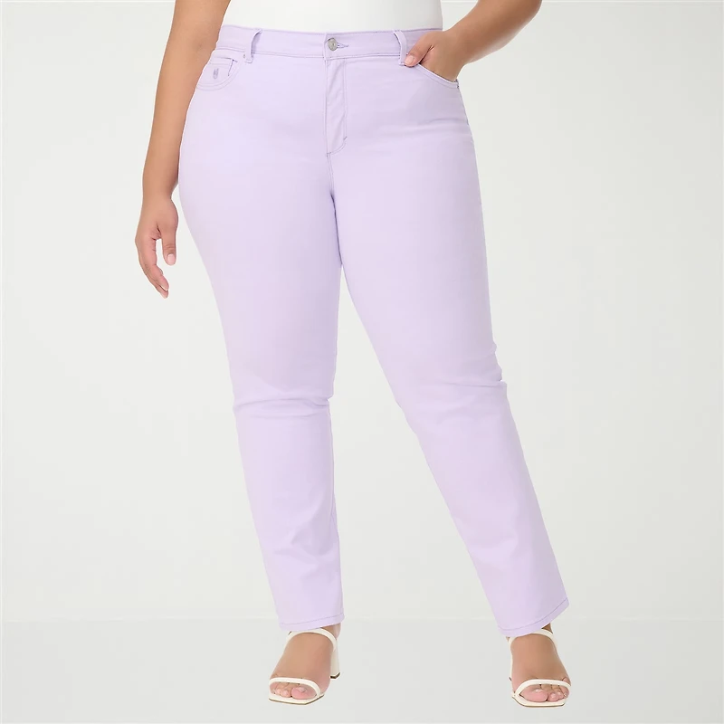 Gloria Vanderbilt Amanda Womens Plus High Rise Stretch Fabric Tapered Leg Jean