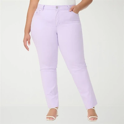 Gloria Vanderbilt Amanda Womens Plus High Rise Stretch Fabric Tapered Leg Jean