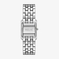 Relic By Fossil Womens Crystal Accent Silver Tone Bracelet Watch Zr34675