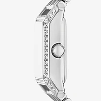 Relic By Fossil Womens Crystal Accent Silver Tone Bracelet Watch Zr34675
