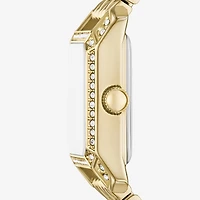 Relic By Fossil Womens Crystal Accent Gold Tone Bracelet Watch Zr34673