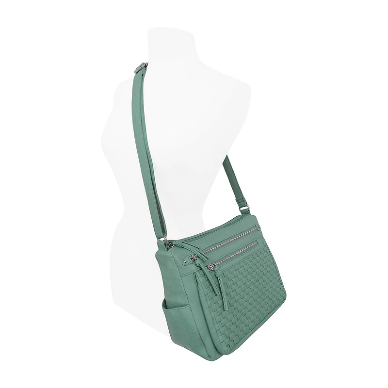 Bueno of California Double Zip Medium Crossbody Bag