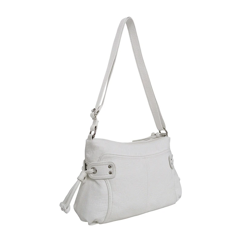 Bueno of California Pebble Washed Zip Front Crossbody Bag