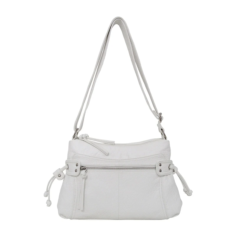 Bueno of California Pebble Washed Zip Front Crossbody Bag