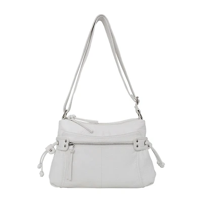 Bueno of California Pebble Washed Zip Front Crossbody Bag