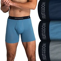 Fruit of the Loom Breathable Mens 3 Pack Boxer Briefs Pi3bp76c