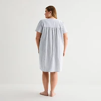 Adonna Womens Plus Short Sleeve Mid Length Robe