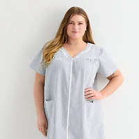 Adonna Womens Plus Short Sleeve Mid Length Robe