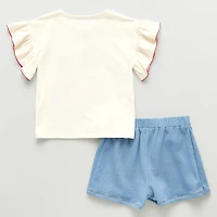 Disney Collection Little & Big Kid Girls Minnie Mouse Skort Set