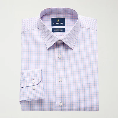Stafford Smart Tech Mens Regular Fit Stretch Fabric Wrinkle Free Long Sleeve Dress Shirt