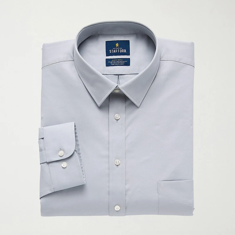 Stafford Big And Tall Advanced Performance Sweat Repel Mens Long Sleeve Dress Shirt