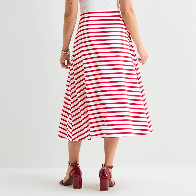 Liz Claiborne Womens Mid Rise Midi A-Line Skirt