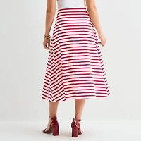 Liz Claiborne Womens Mid Rise Midi A-Line Skirt