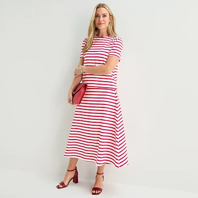 Liz Claiborne Womens Mid Rise Midi A-Line Skirt