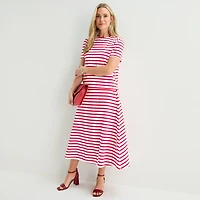 Liz Claiborne Womens Mid Rise Midi A-Line Skirt