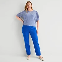 Liz Claiborne Lisa Womens Plus Straight Pull-On Pant
