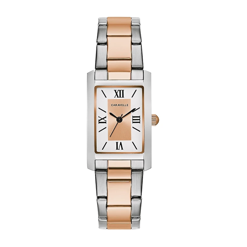 Caravelle Designed By Bulova Womens Two Tone Stainless Steel Bracelet Watch 45l187