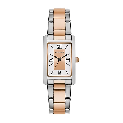Caravelle Designed By Bulova Womens Two Tone Stainless Steel Bracelet Watch 45l187